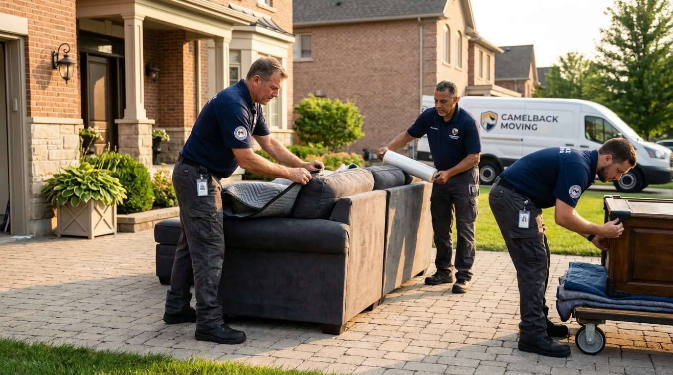 Large estate moving crew wrapping furniture in Ragland, AL